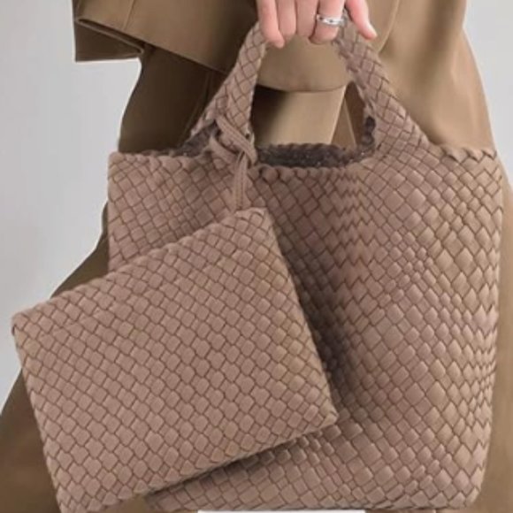 NWT! Ajidou woven vegan leather boho shoulder bag and wristlet - Picture 14 of 14